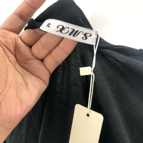 Top Blouse Casual Short Sleeve Black Zipped Up - Picture 8 of 8